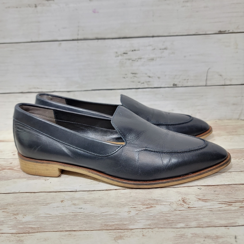 Everlane Navy Leather Loafers